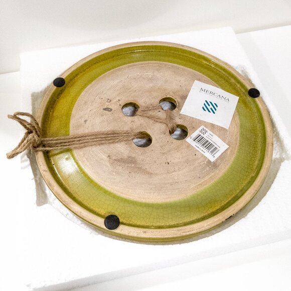 MERCANA Spry II Round Wall Mountable Hanging Button / Rustic Ceramic Farmhouse - Picture 3 of 8